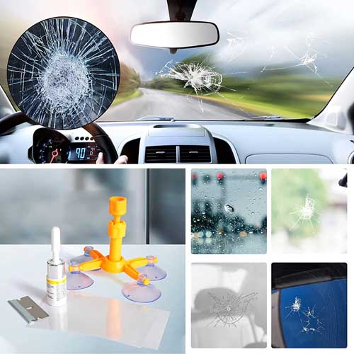 Praktikus szélvédőjavító készlet